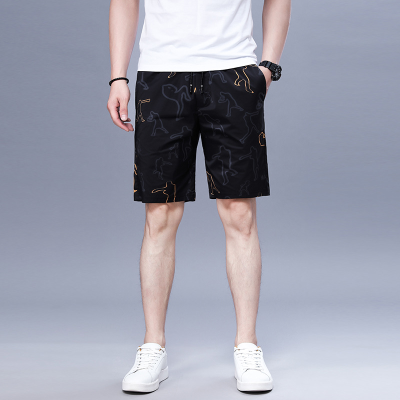 Casual and versatile thin print beach pants