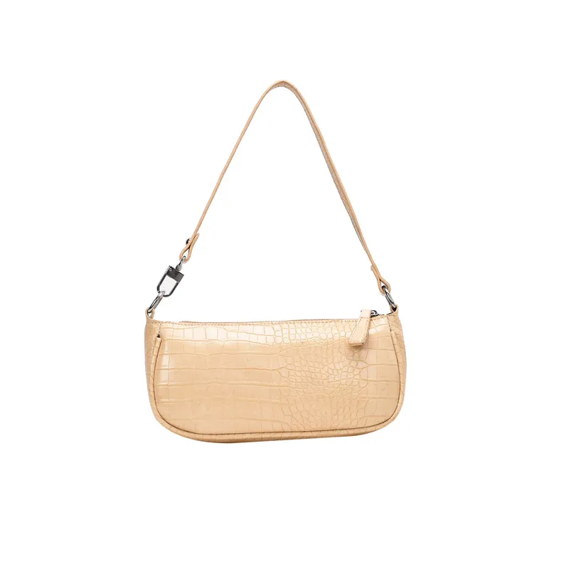Light cooked style solid color simple shoulder bag - Yellow