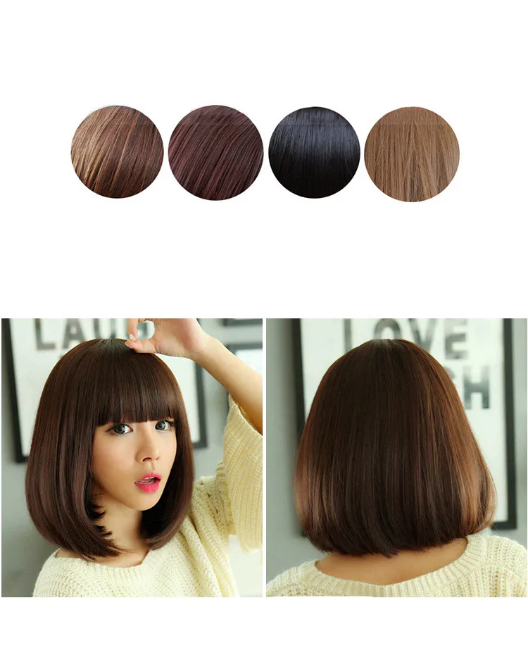 Air bangs thin wig - Light Brown