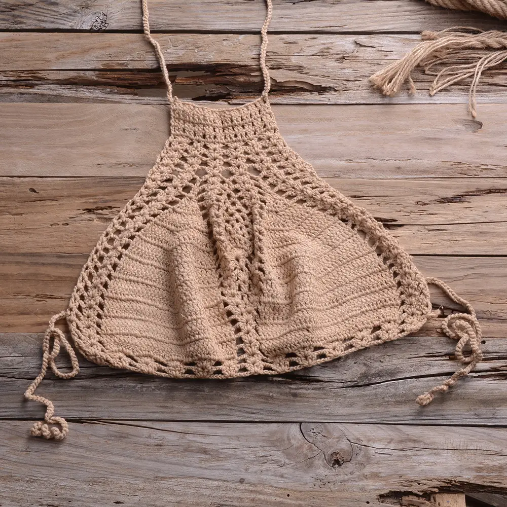 Openwork braided strap bikini