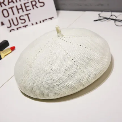 Spring and autumn thin versatile berets White - Shop at LoveMi