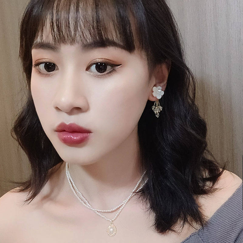 Flower tassel earrings