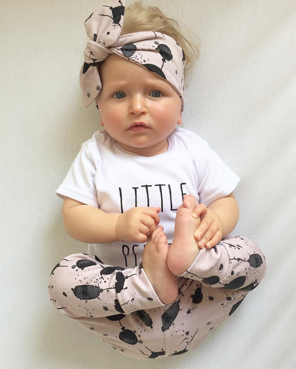 Cotton short-sleeved T-shirt balloon print pants
