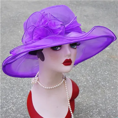 Women's retro big brim top hat Purple - Shop at LoveMi