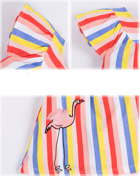 Pure cotton short-sleeved girl dress