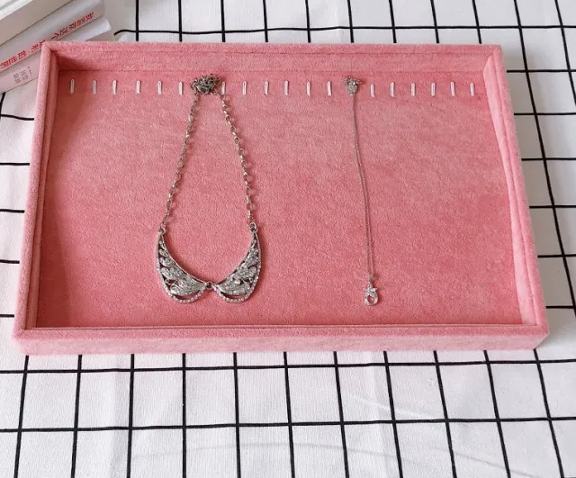 Pink Ring Necklace storage box Ice Velvet - Shop at LoveMi