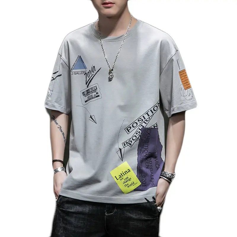 Printed cotton bottoming shirt