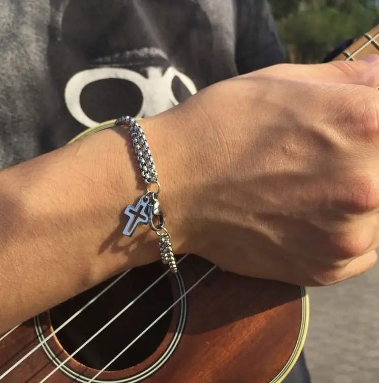 Men's Hollow Cross Bracelet