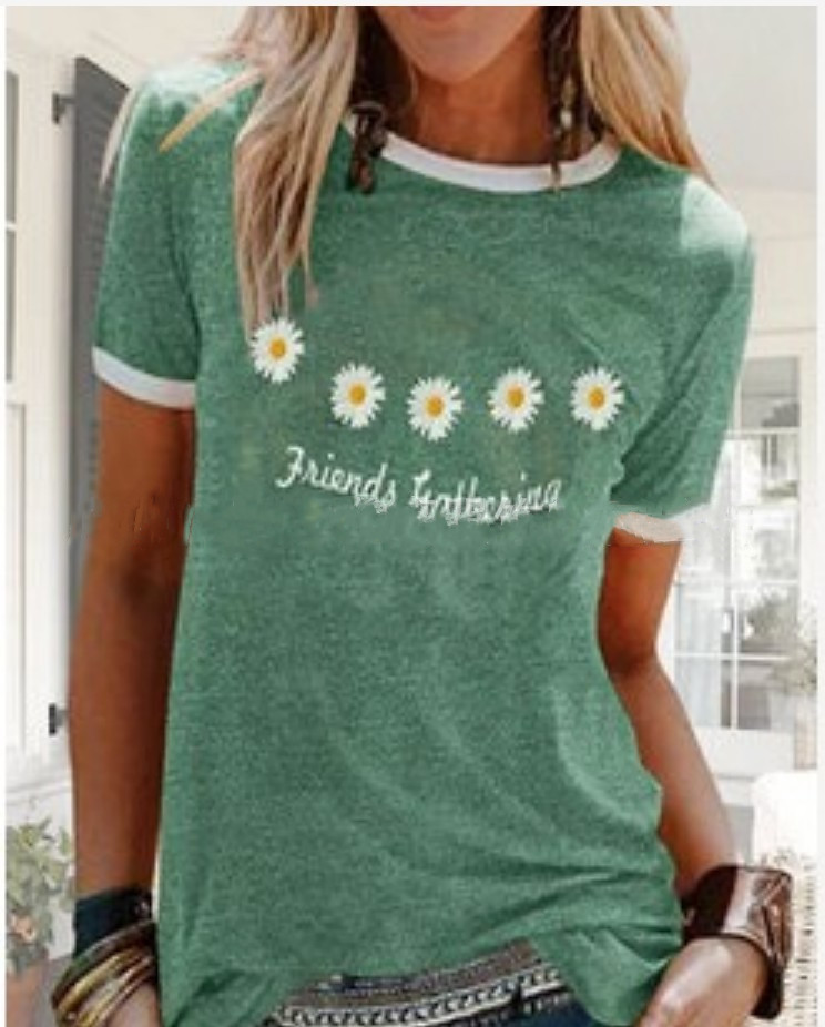 Daisy print short sleeve T-shirt