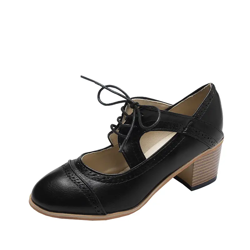 Hollow lace-up heeled sandals