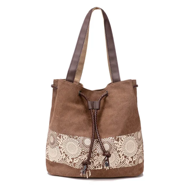Large capacity ethnic women's bag Khaki - Shop at LoveMi