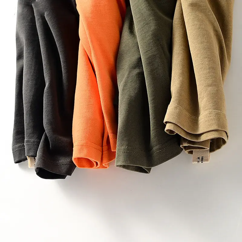 Men's short sleeve T-shirt solid color cotton