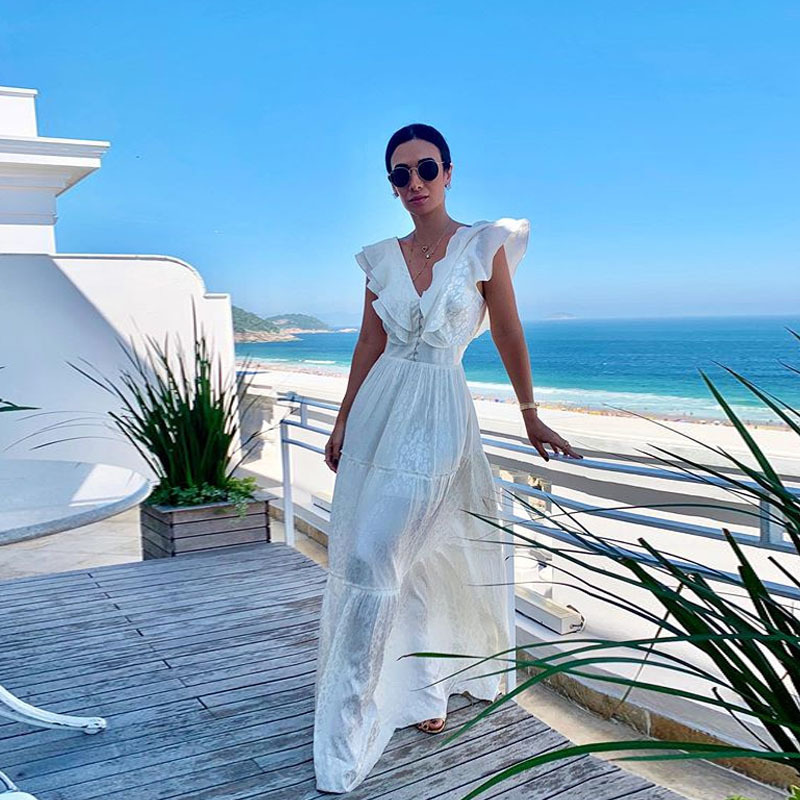 V-neck halter slim dress