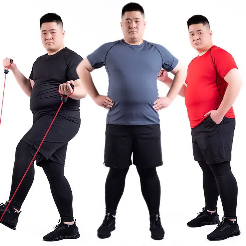 Male Fat Man High Elastic Quick-drying Clothes Plus Size