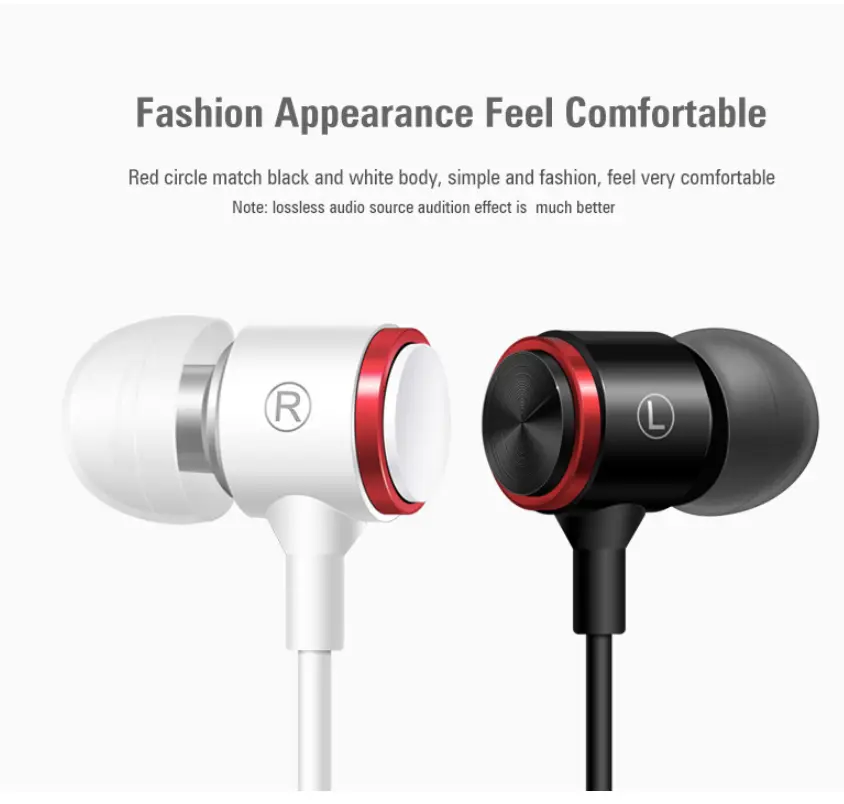 General wired wire controlled metal headset for mobile phone