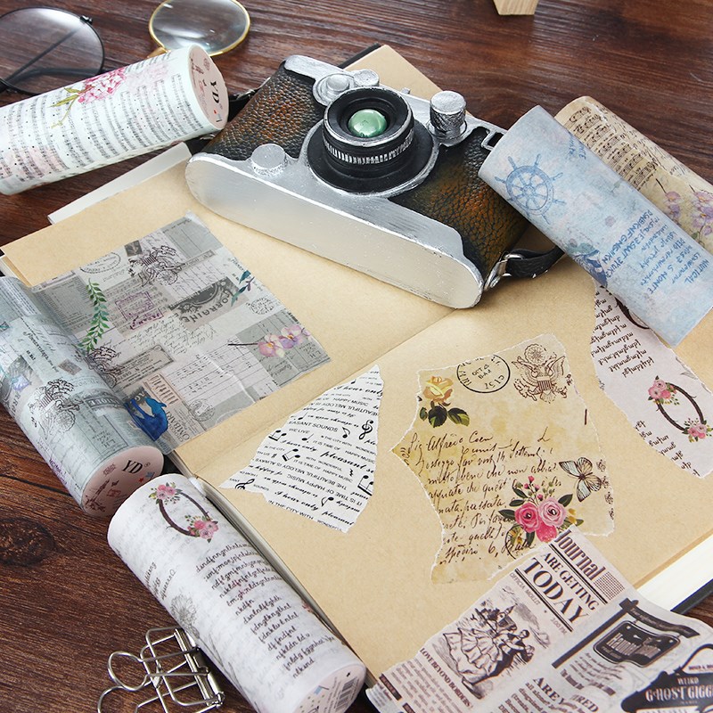 Wide cartoon color hand ledger tape