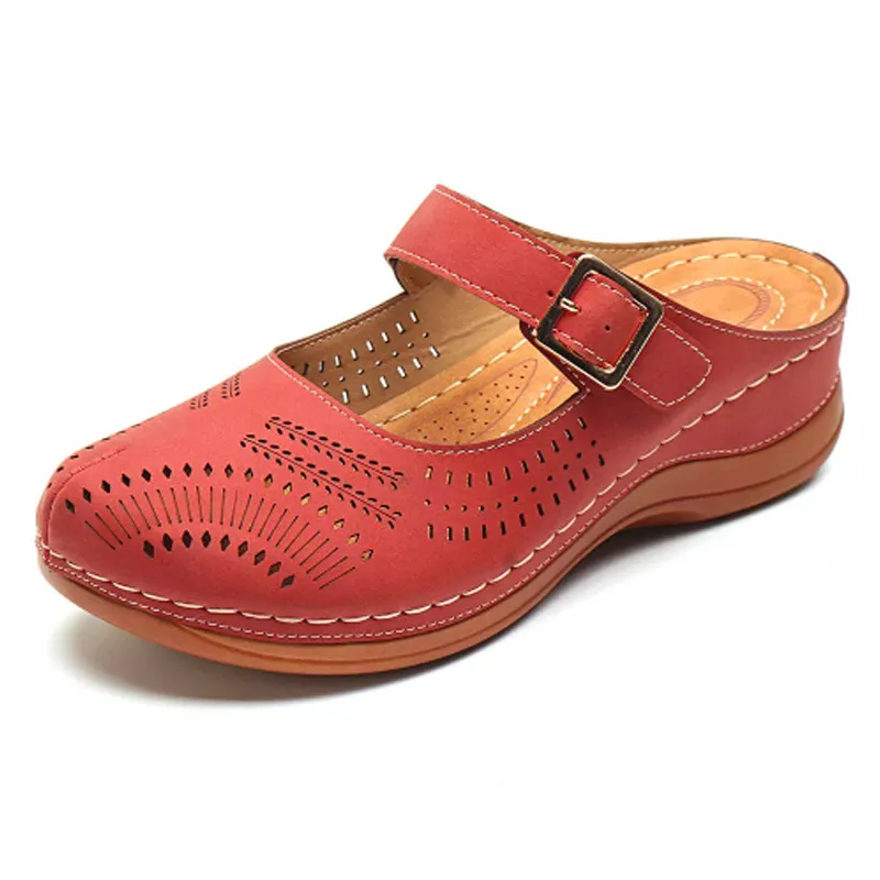 Vintage wedge heel slippers - Red