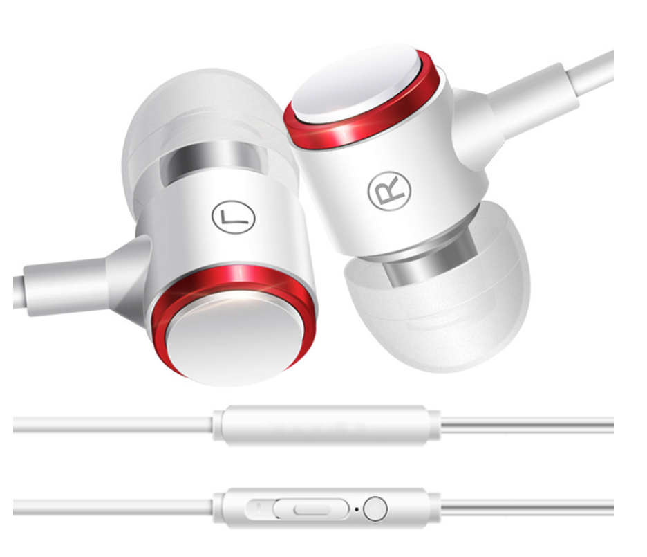 General wired wire controlled metal headset for mobile phone