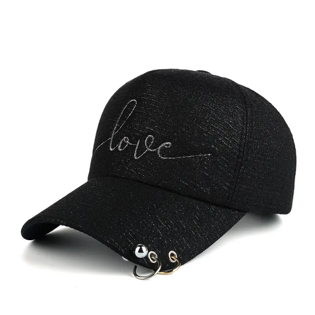 Ladies embroidered casual baseball cap Black - Shop at LoveMi