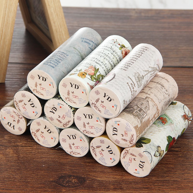 Wide cartoon color hand ledger tape