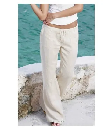Women's loose trousers with pockets White - Shop at LoveMi