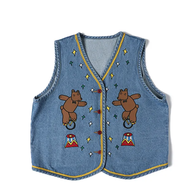 Collarless cowboy vest for women Blue - Shop at LoveMi