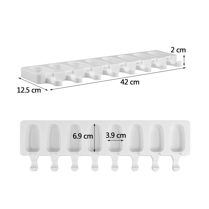 Ice Cream Mold Of 8-grid Silica Gel Ice Cream
