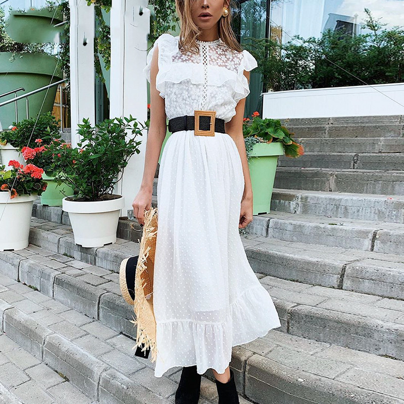 Ruffled Chiffon A-line Skirt