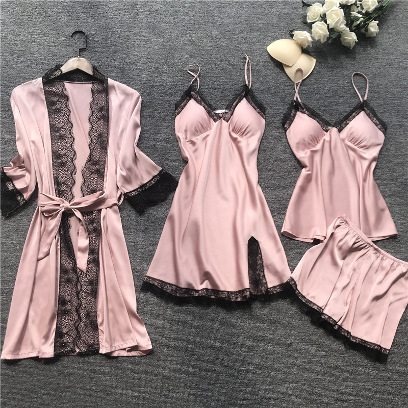 Title 1, Silk pajama four piece set