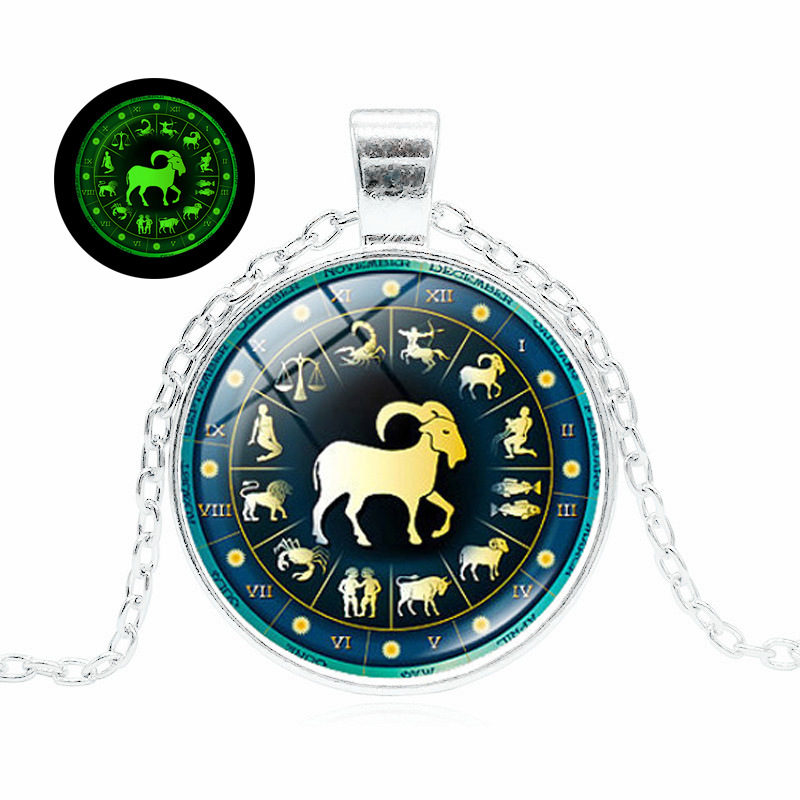 Twelve constellation luminous necklace