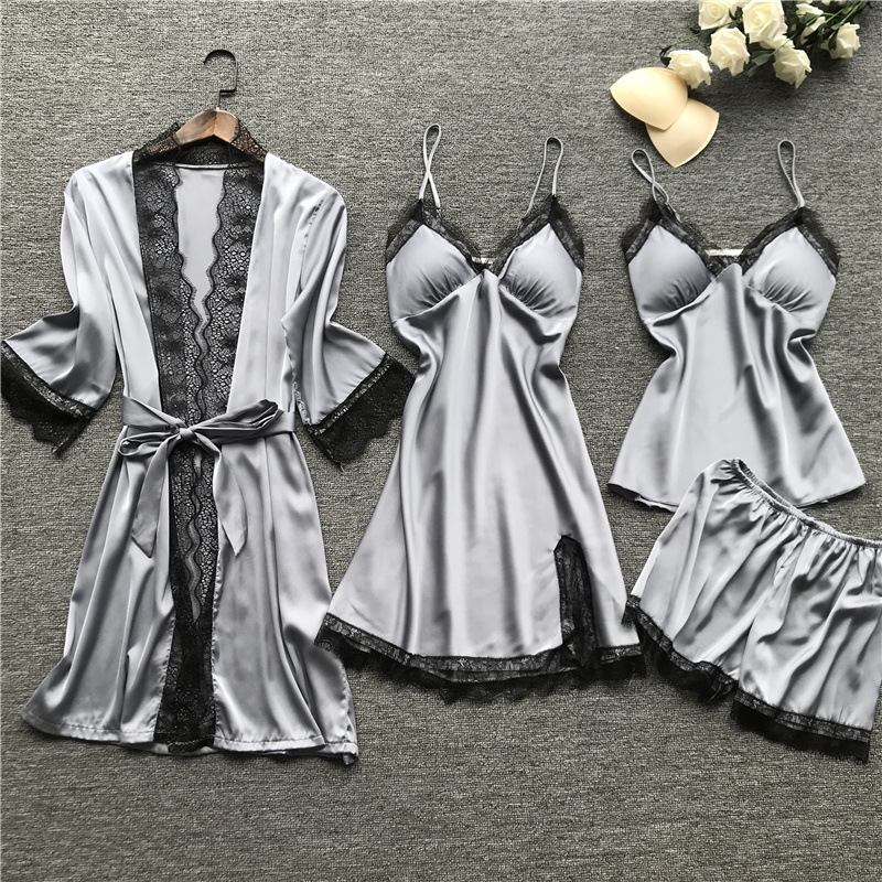 Title 3, Silk pajama four piece set