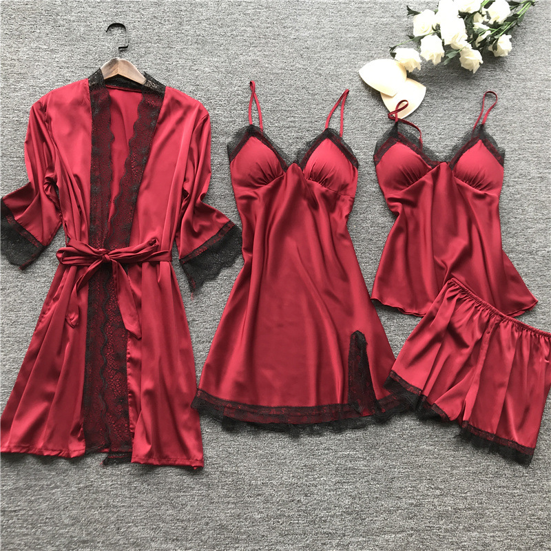 Title 4, Silk pajama four piece set