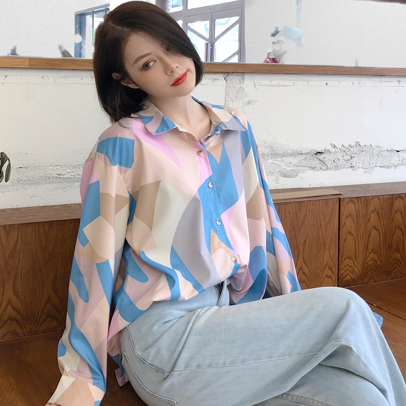 Vintage Hong Kong Chiffon Oil Painting Top