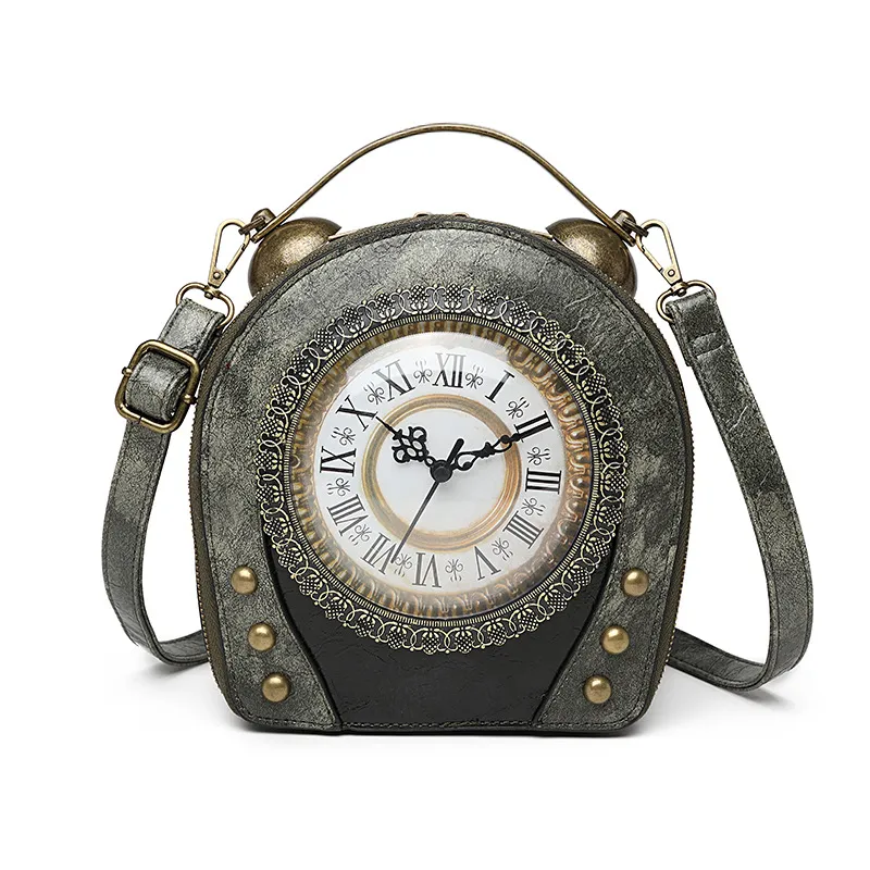 Walking clock antique bag - Grey