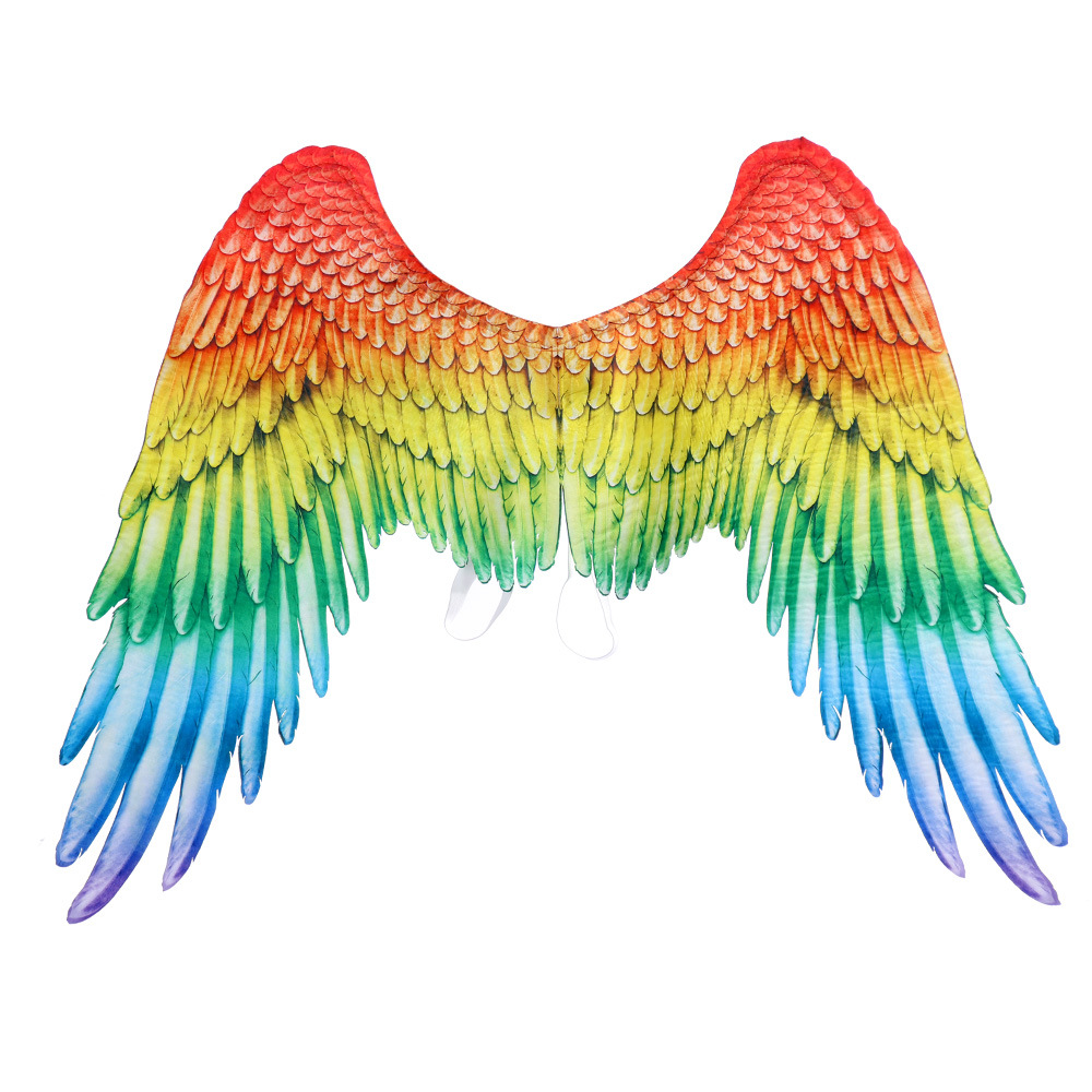 Decorative rainbow colored angel wings