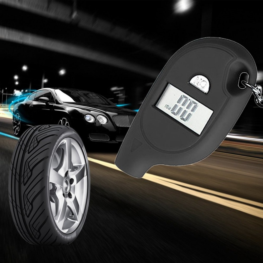 Keychain tire pressure gauge