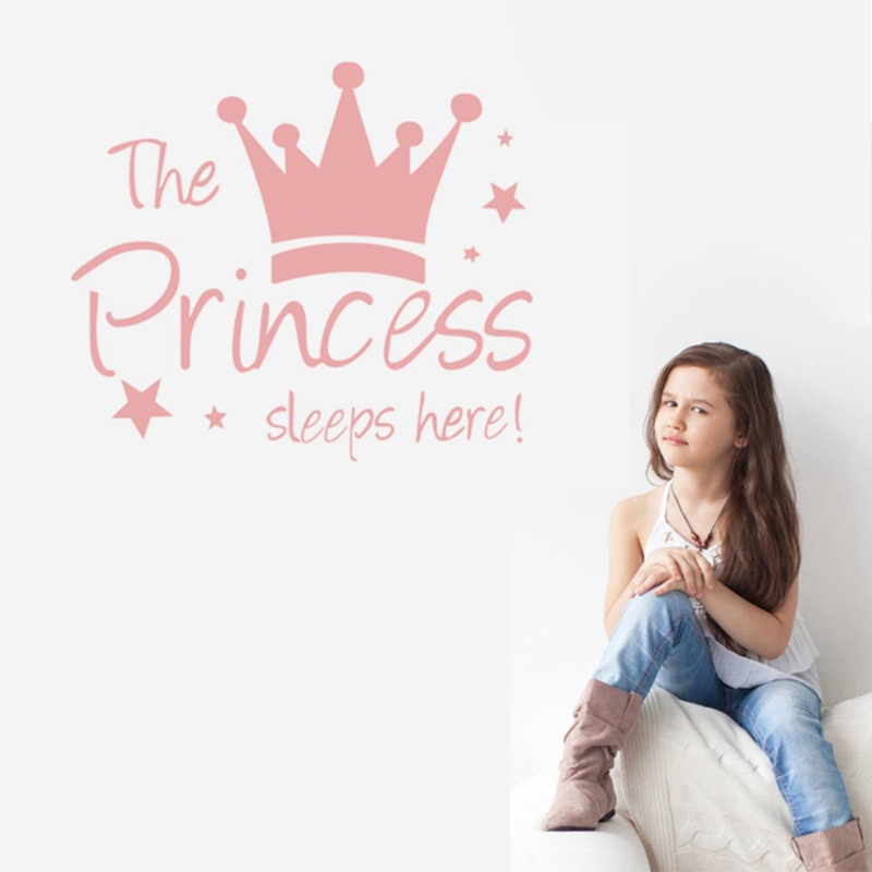 Pink Crown Graffiti Wall Stickers