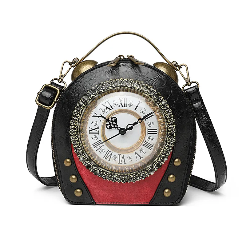 Walking clock antique bag - Black