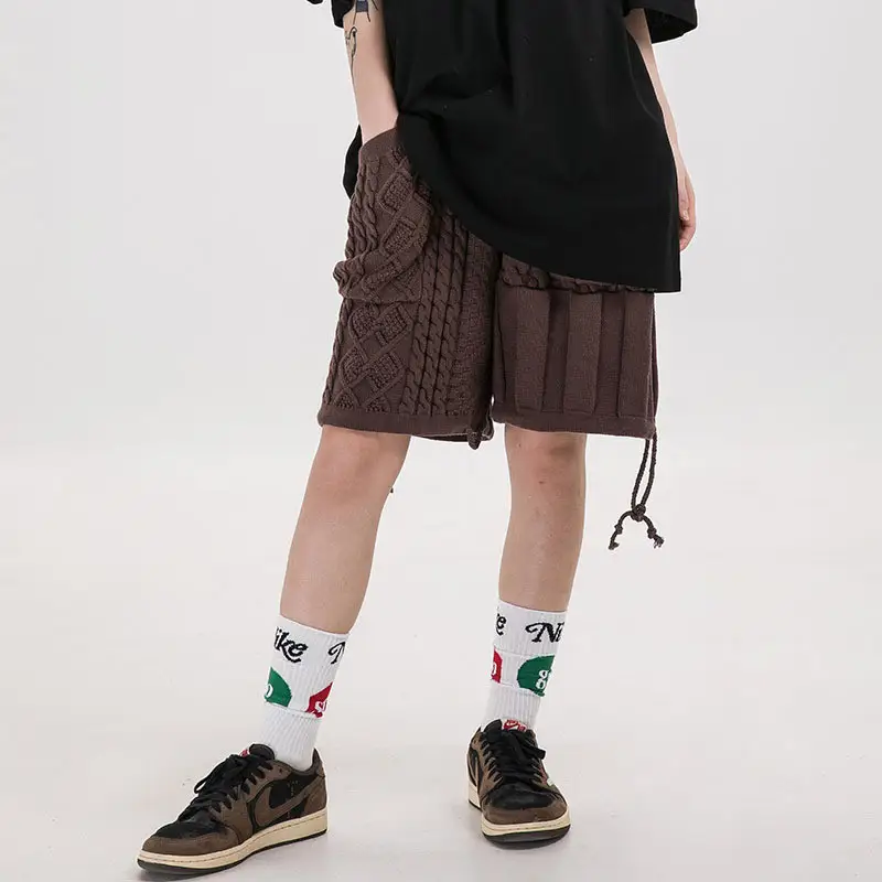 Men's thick needle wool pocket shorts