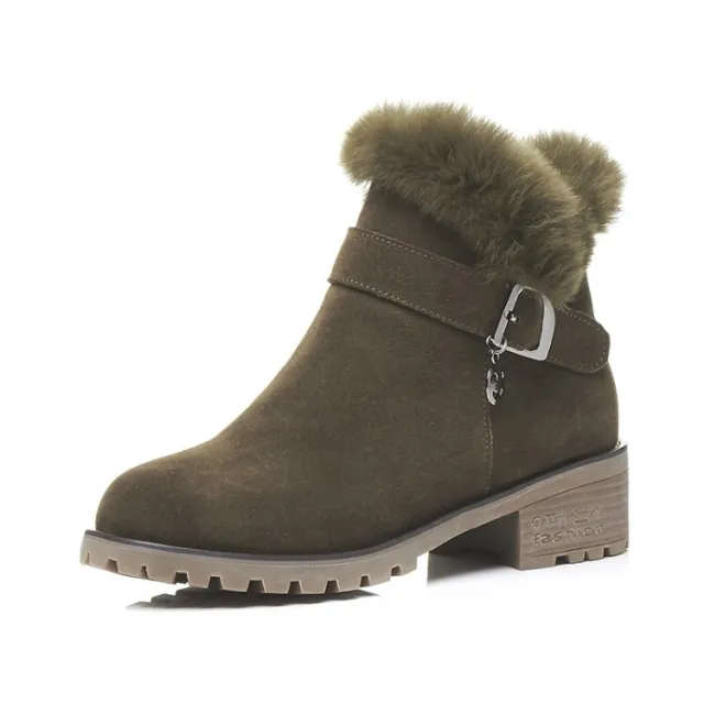 Real rabbit side zipper boots Green - Shop at LoveMi