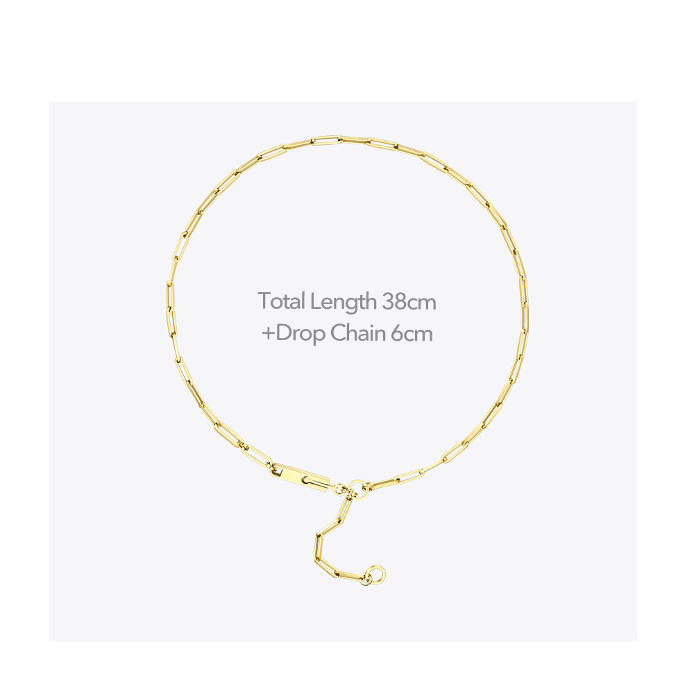 Punk stainless steel clip clasp necklace