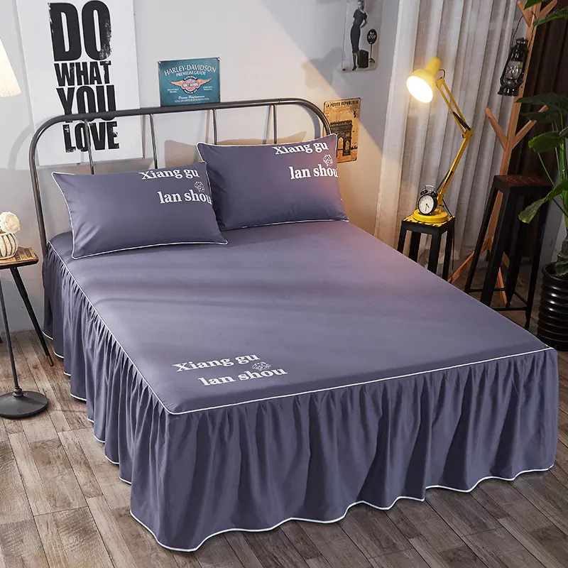 Beauty Bed Cover Brushed Bed Skirt