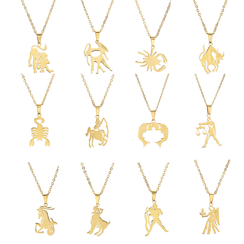 Animal stainless steel 12 constellation Necklace