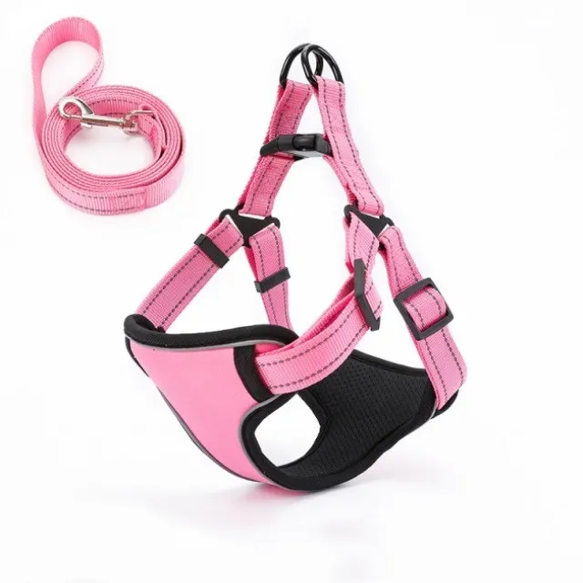 Vest style dog walking rope rope Pink - Shop at LoveMi