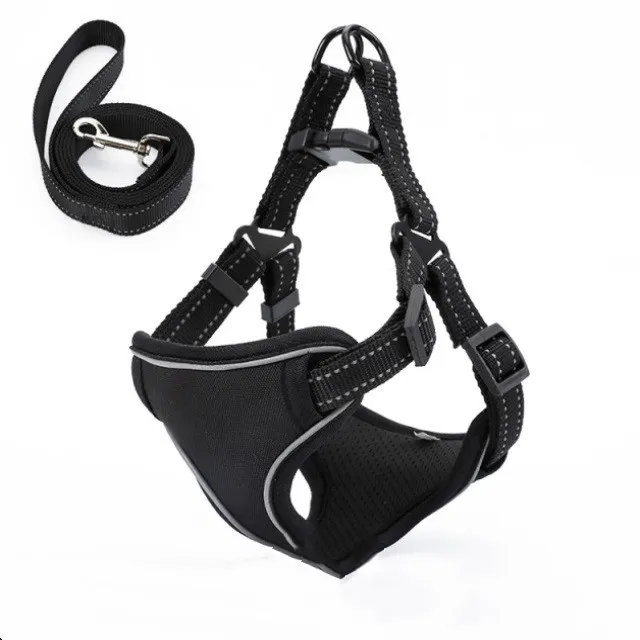 Vest style dog walking rope rope Black - Shop at LoveMi