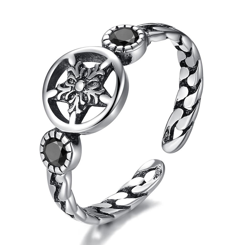 Five-pointed star influx chain geometric ring