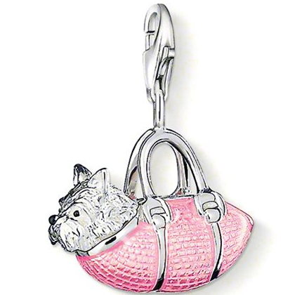 Pink puppy necklace