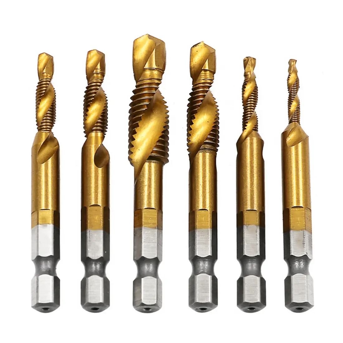 Metric Hex Shank Drill and Tap Bit Set for Metalworking