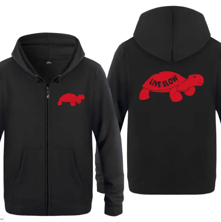 Men's zipper sweater cardigan cute cartoon turtle