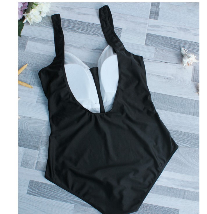 Swimsuit female conjoined small chest gathered